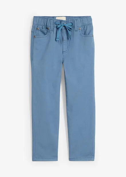 Pantaloni con elastico in vita in puro cotone regular fit, straight