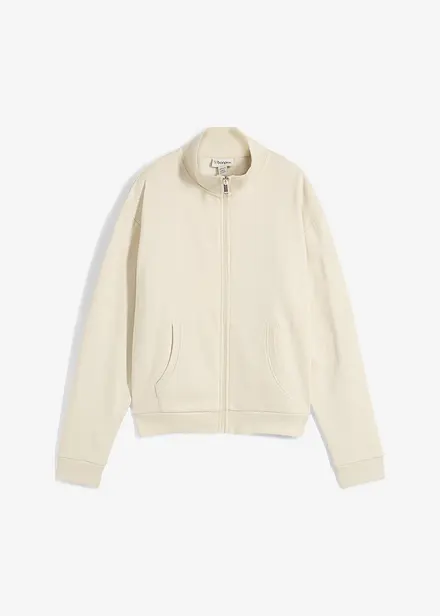 Felpa con zip in puro cotone biologico