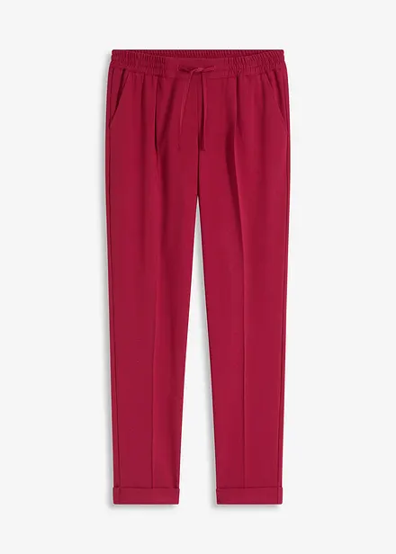 Pantaloni con pinces ed elastico in vita