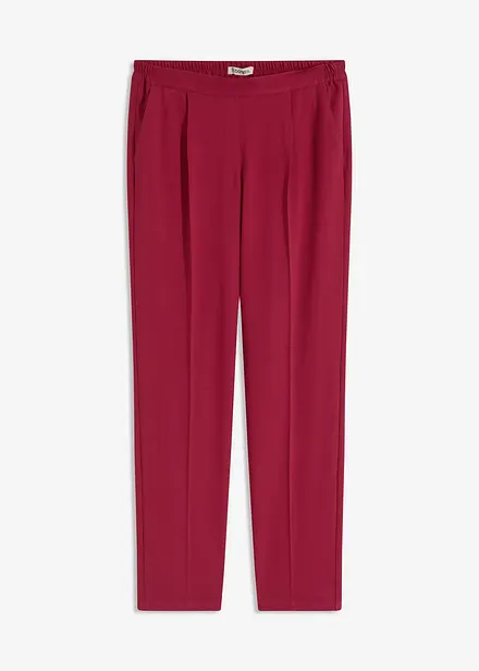 Pantaloni con elastico in vita e piega stirata