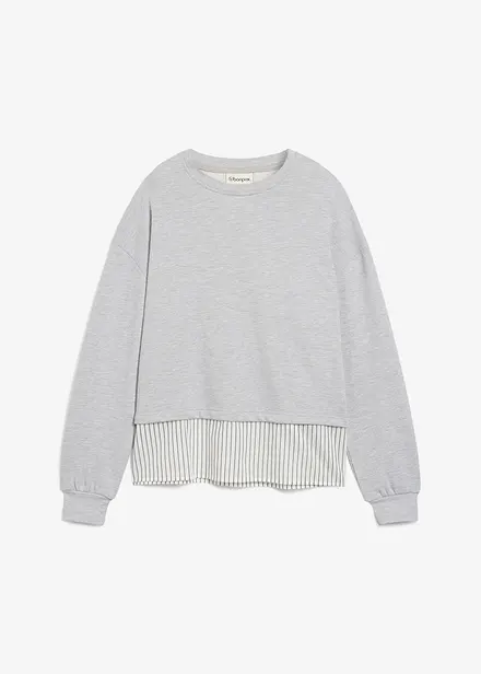Felpa con inserto effetto camicia