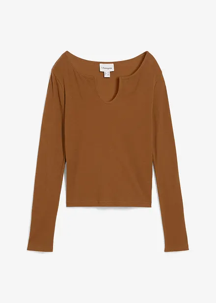 Maglia a costine corta con puro cotone biologico