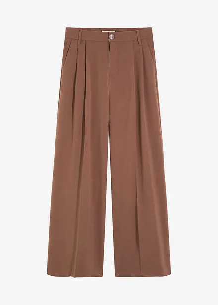 Pantaloni con pinces in misto viscosa fluente