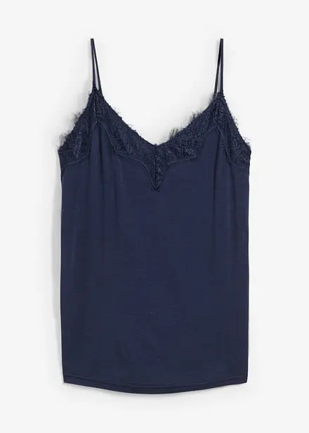 Top con lana e pizzo