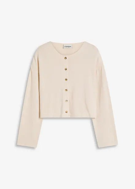 Cardigan in maglia fine a coste