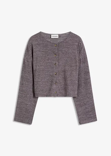 Cardigan in maglia fine a coste