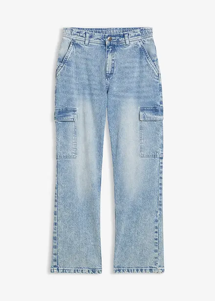 Jeans cargo larghi, vita media