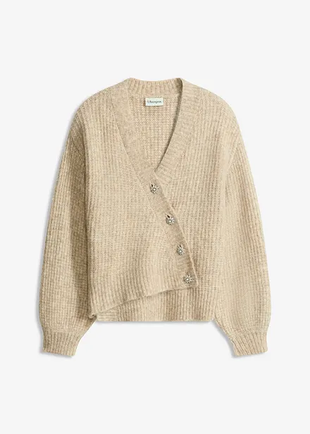 Cardigan in filato grosso di misto lana morbido