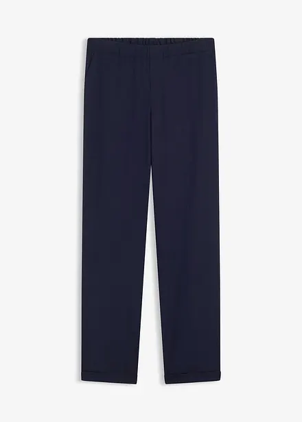 Pantaloni con elastico in vita e risvolto