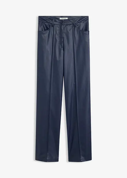 Pantaloni in similpelle con piega, wide leg