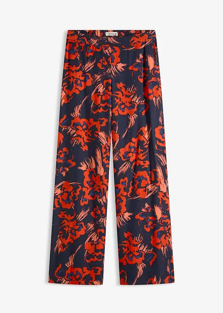 Pantaloni a palazzo in crêpe leggero di viscosa