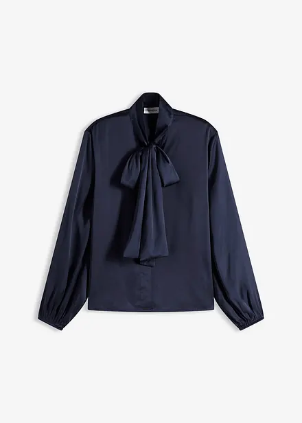 Camicetta con fiocco in satin fluente
