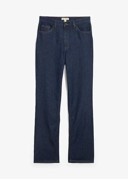 Jeans straight lunghi in cotone biologico, vita alta