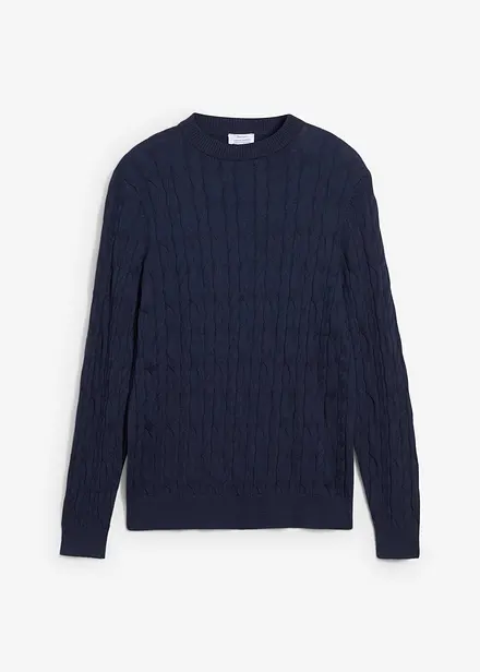Maglione a trecce in puro cotone biologico