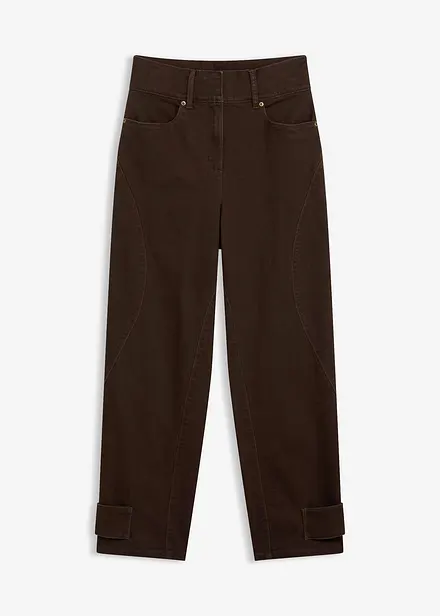 Pantaloni in twill a vita alta