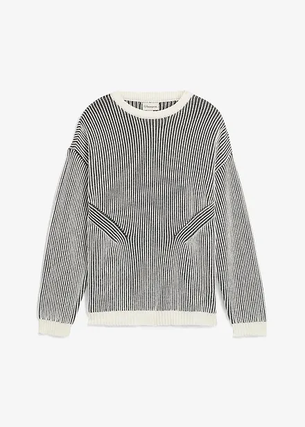 Maglione a coste in misto cotone, loose fit