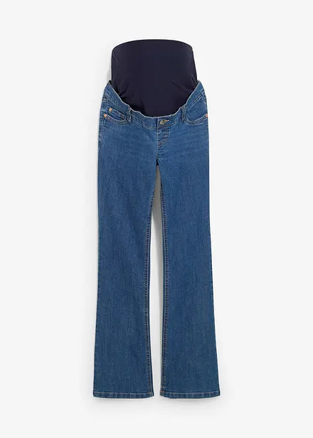 Jeans prémaman a gamba leggermente svasata con cotone biologico