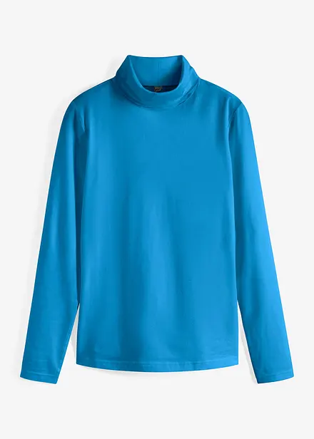 Maglia elasticizzata a collo alto e a maniche lunghe