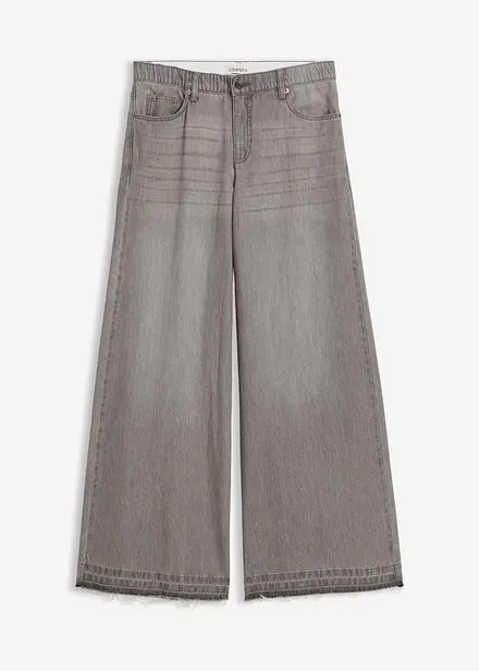 Jeans wide leg con girovita elasticizzato, vita media