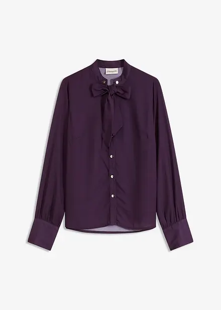 Camicetta di chiffon con fiocco staccabile
