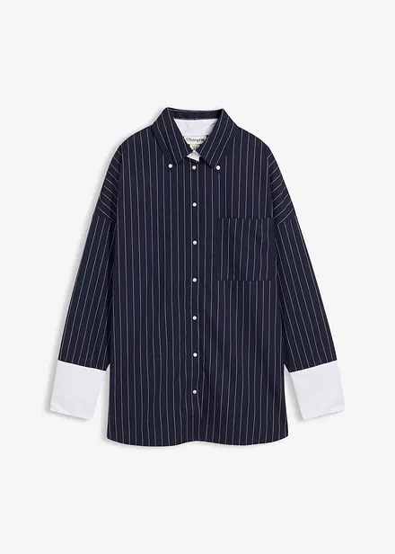 Camicia a righe in misto viscosa