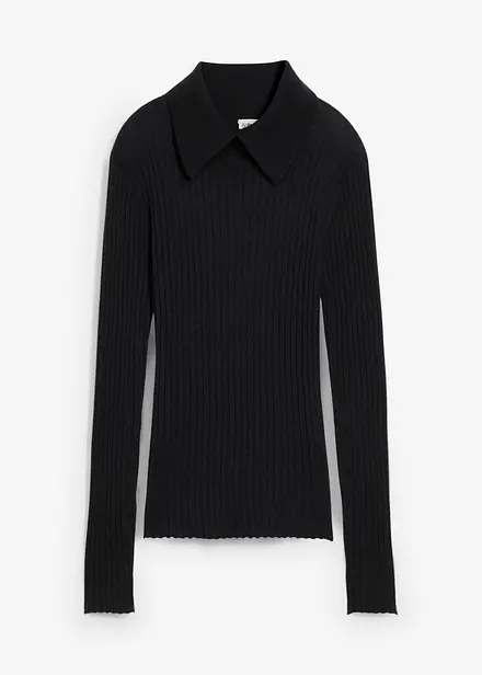 Maglione a coste in lana merino