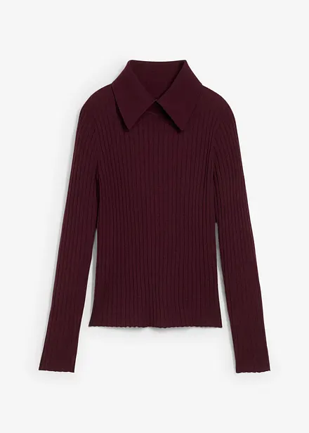 Maglione a coste in lana merino
