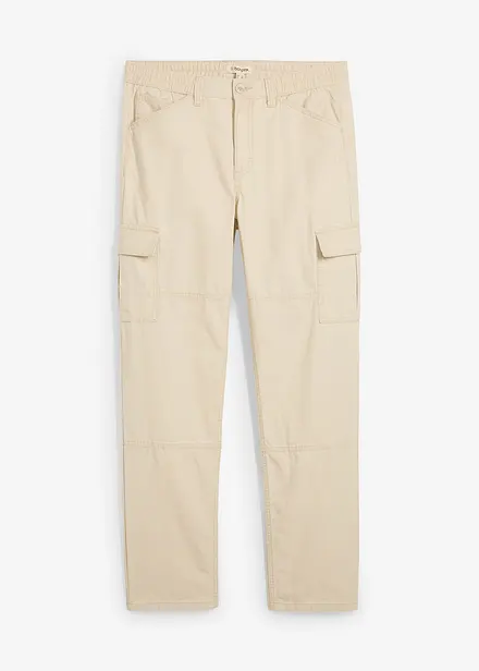 Pantaloni cargo straight in canvas di cotone, relaxed fit