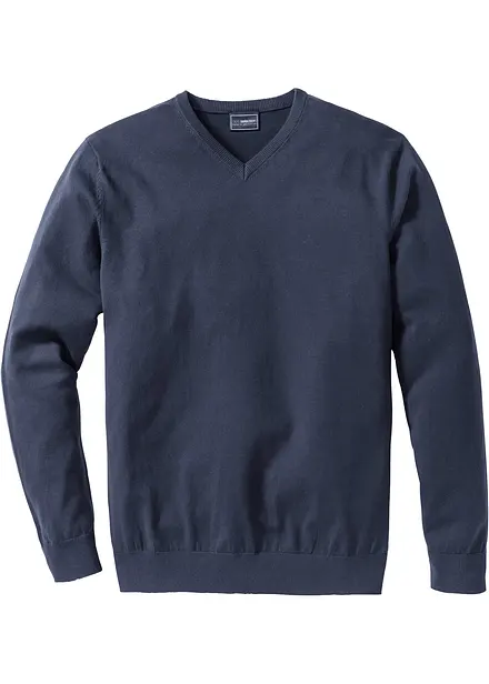 Maglione in filato fine con scollo a V