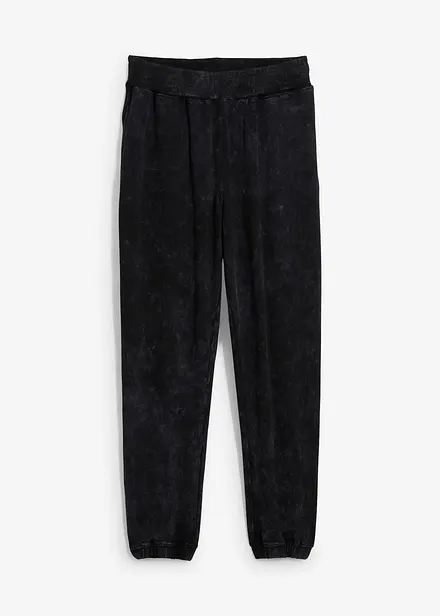 Pantaloni in felpa di puro cotone biologico effetto lavato, loose fit