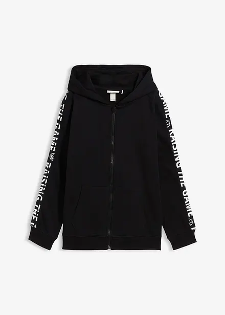 Felpa con zip e cappuccio in cotone biologico