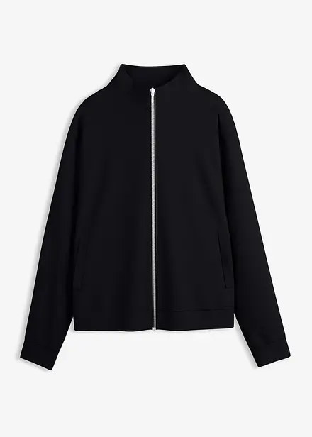 Giacca con zip in tessuto effetto neoprene