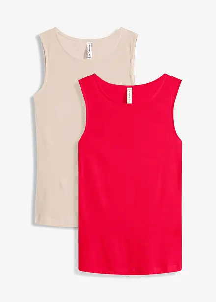 Top a costine in puro cotone biologico (pacco da 2)