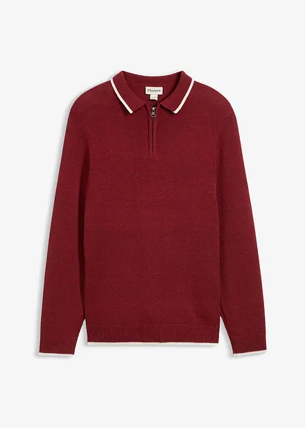 Maglione con colletto a polo e cotone riciclato