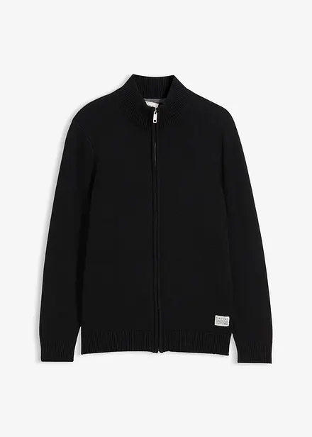 Cardigan con collo dritto e cotone riciclato