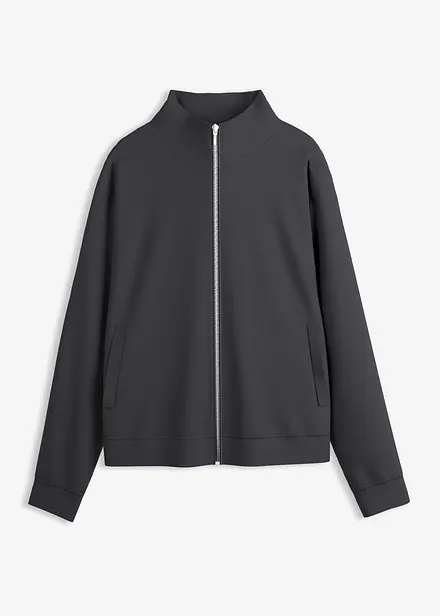 Giacca con zip in tessuto effetto neoprene