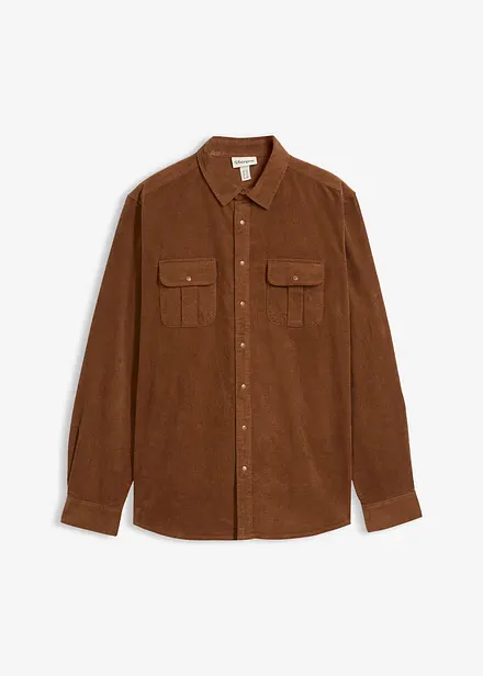 Camicia di velluto a coste elasticizzato con cotone