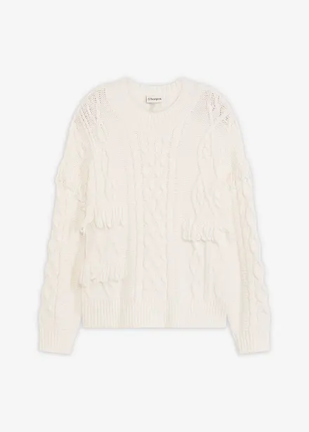 Maglione oversize con frange