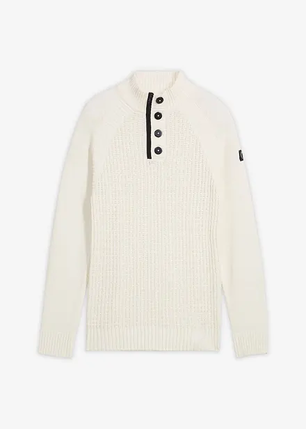 Maglione a collo alto con cotone riciclato