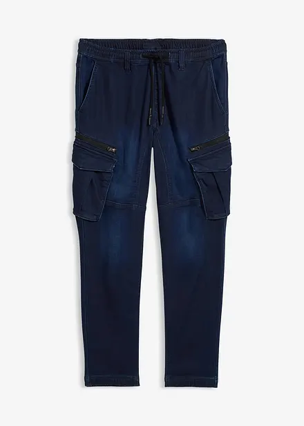 Jeans in tessuto felpato con tasche cargo regular fit, straight