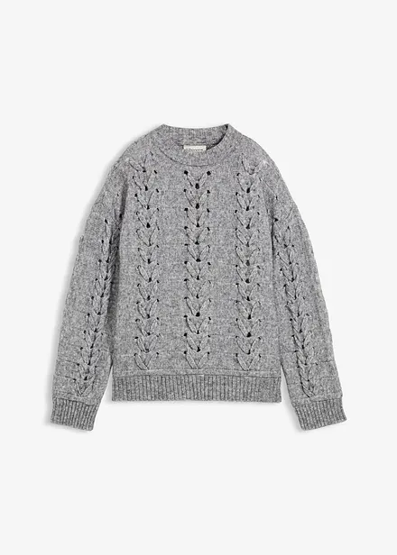 Maglione in  filato grosso a trecce