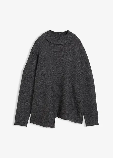 Maglione in misto lana con fondo asimmetrico