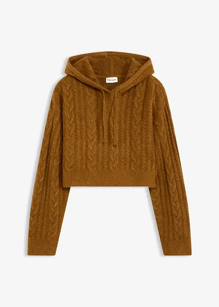 Maglione in  filato grosso con cappuccio