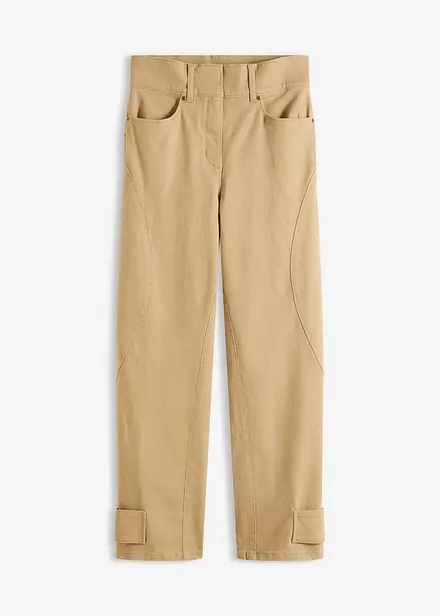 Pantaloni in twill a vita alta