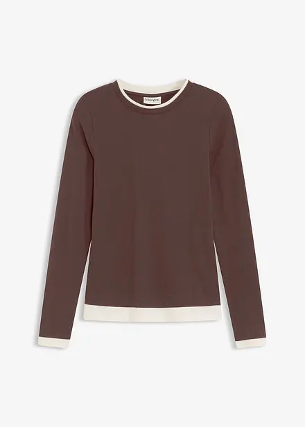 Maglia a maniche lunghe in misto cotone