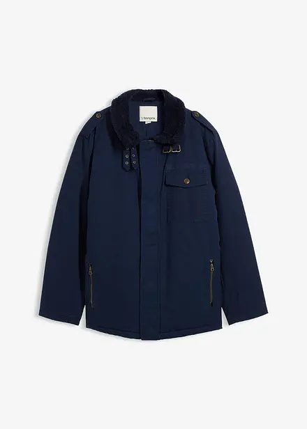 Giacca invernale in puro cotone con fodera teddy