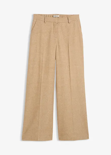 Pantaloni in misto lana con struttura a spina di pesce