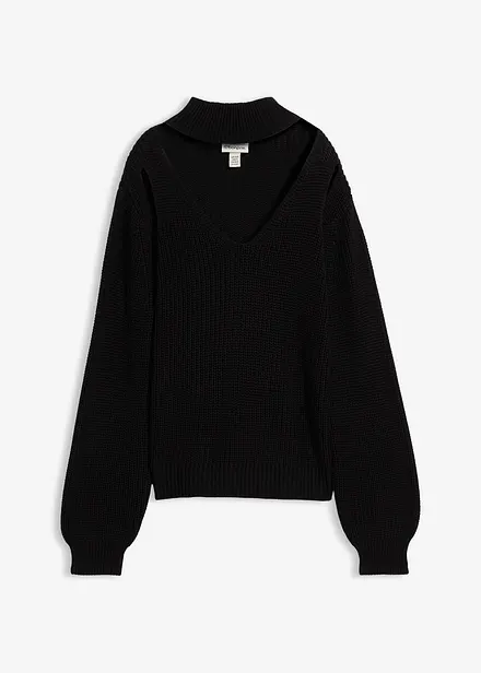 Maglione in  filato grosso con cut-out