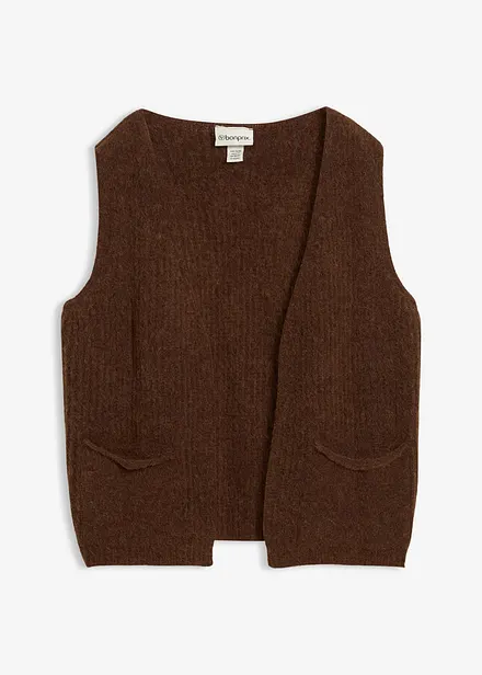 Gilet in filato grosso con lana d'alpaca