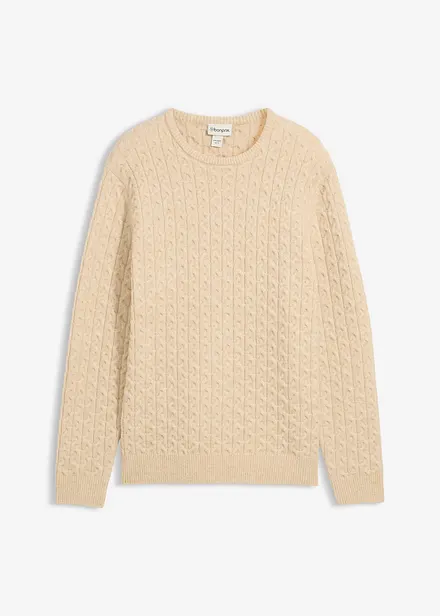 Maglione girocollo con motivo operato